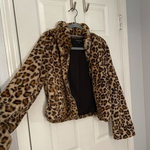 cheetah fuzzy jacket